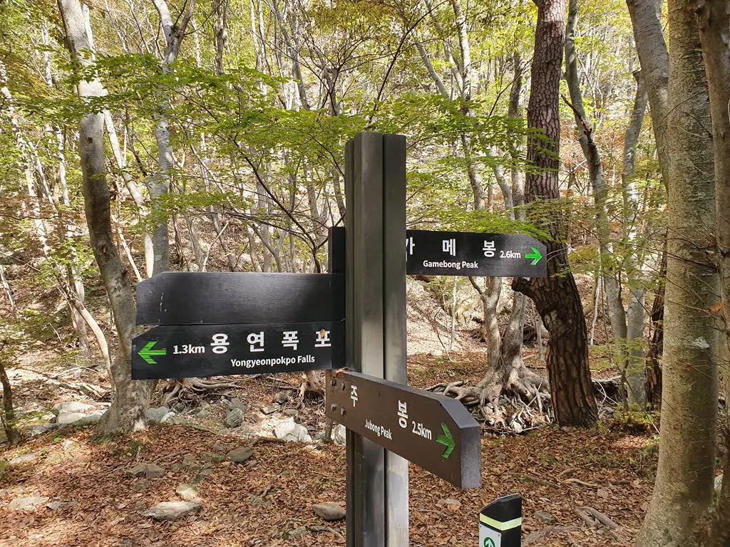 후리메기 삼거리 이정표