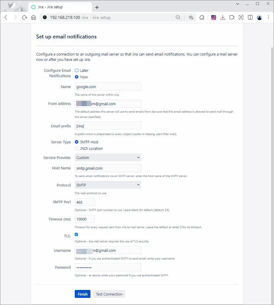 이메일 설정하기