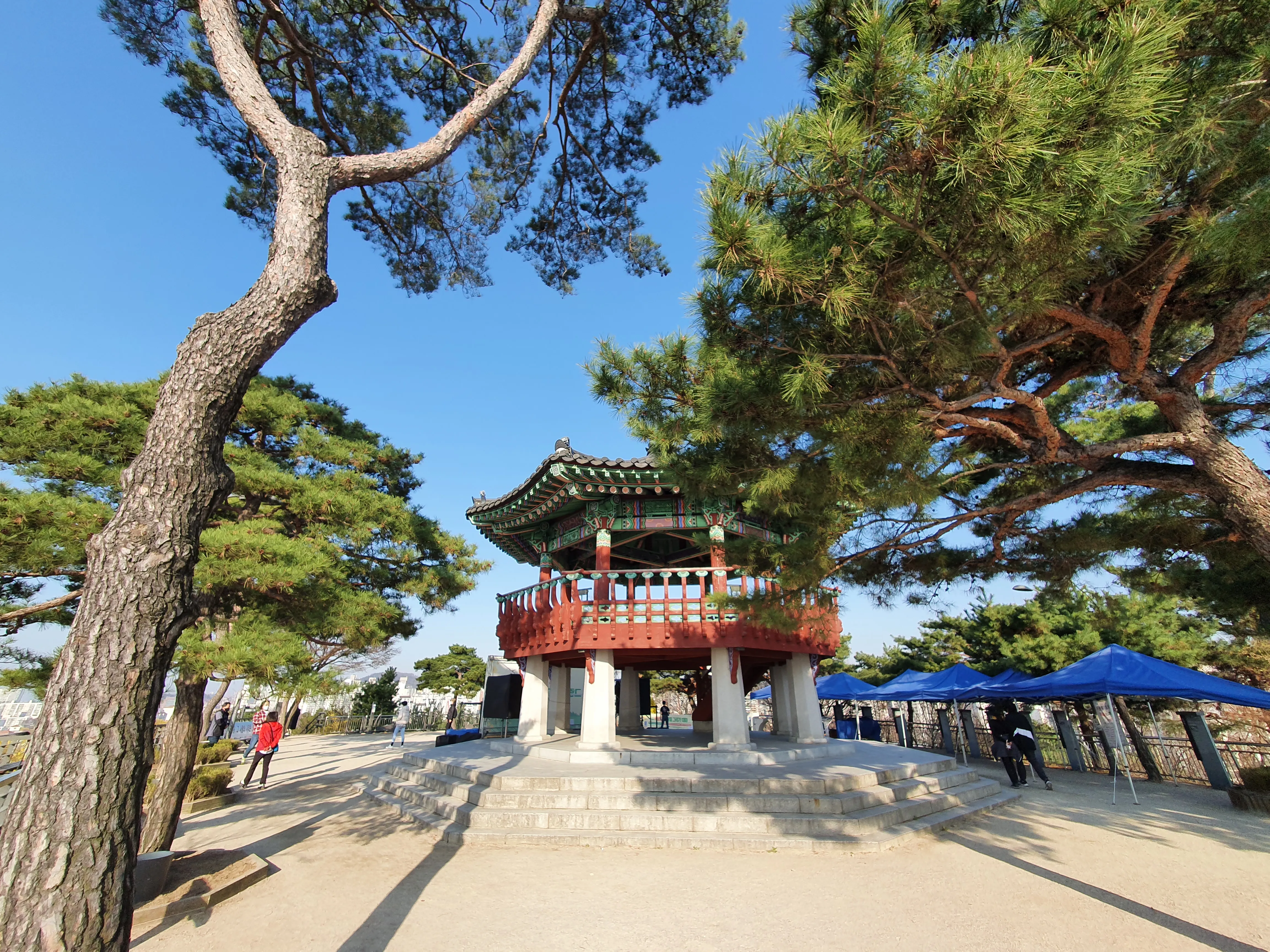 응봉산 정상 광장의 팔각정