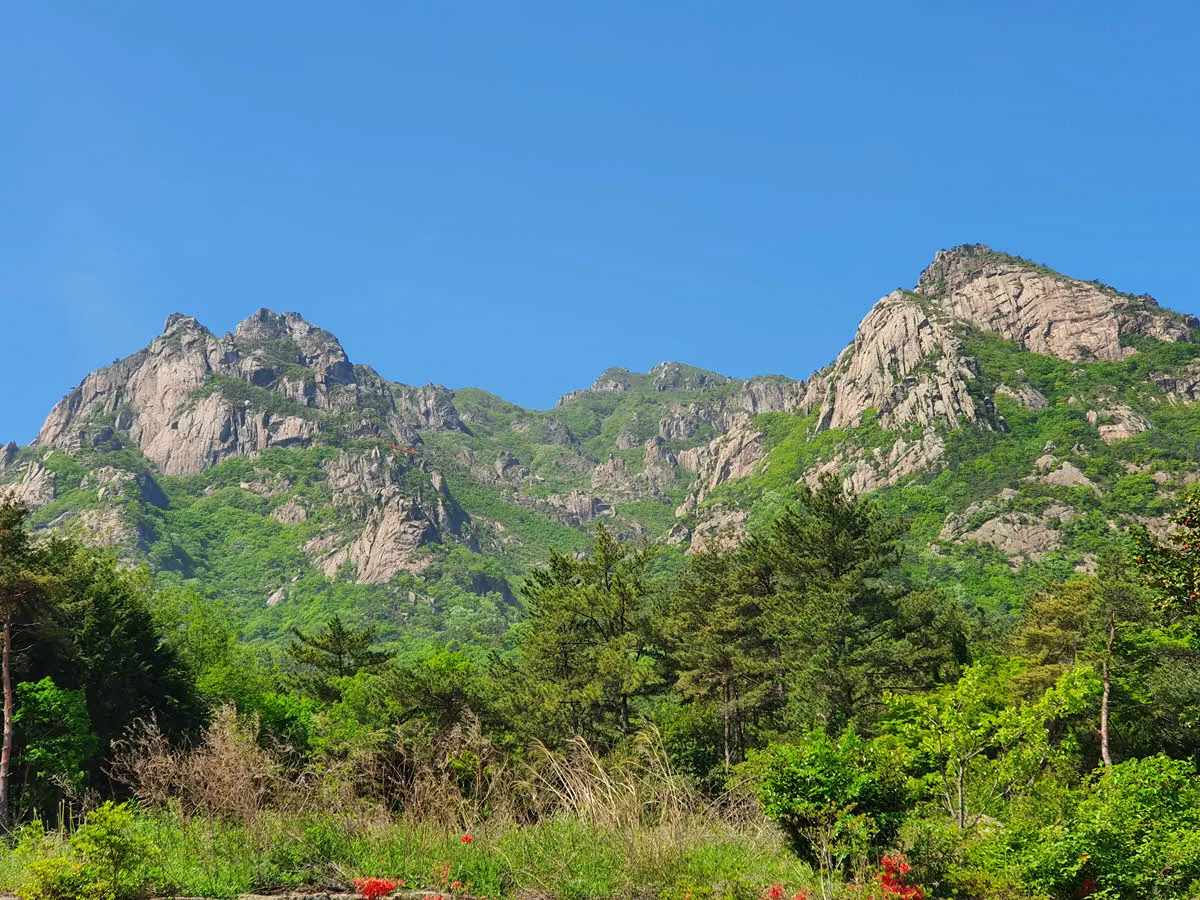 월출산과 월출산의 트레이드 마크 구름다리