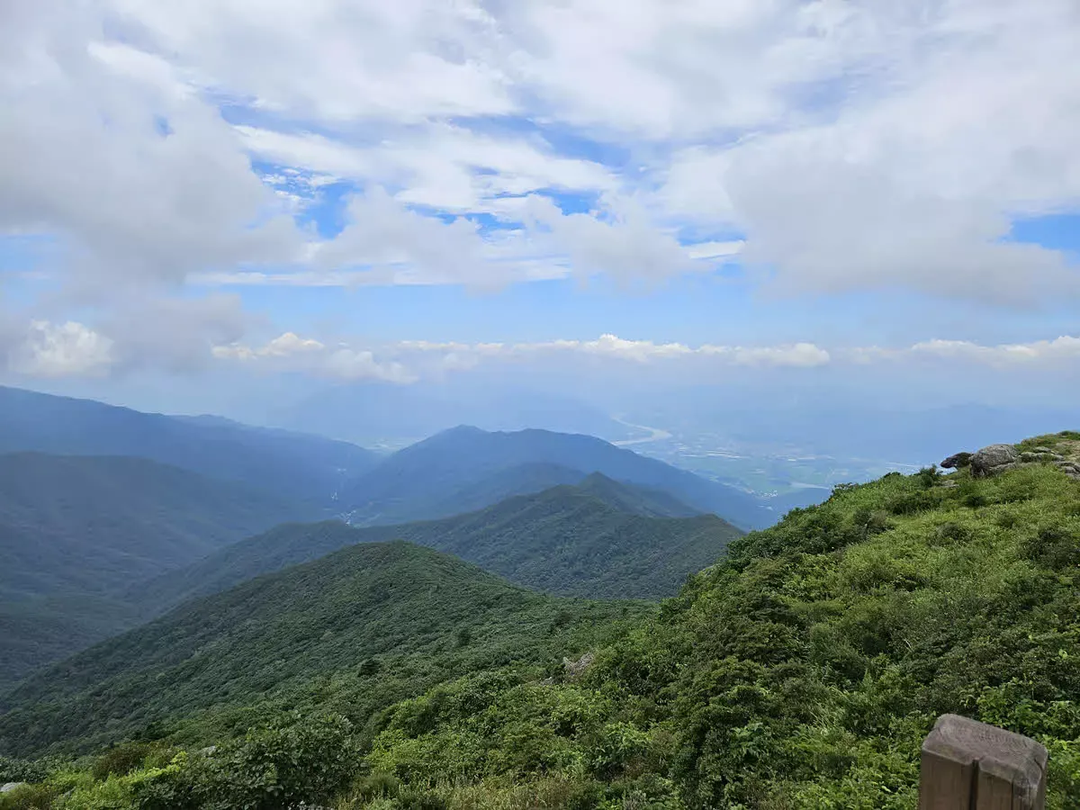 노고단에서 바라본 구례(섬진강) 방면