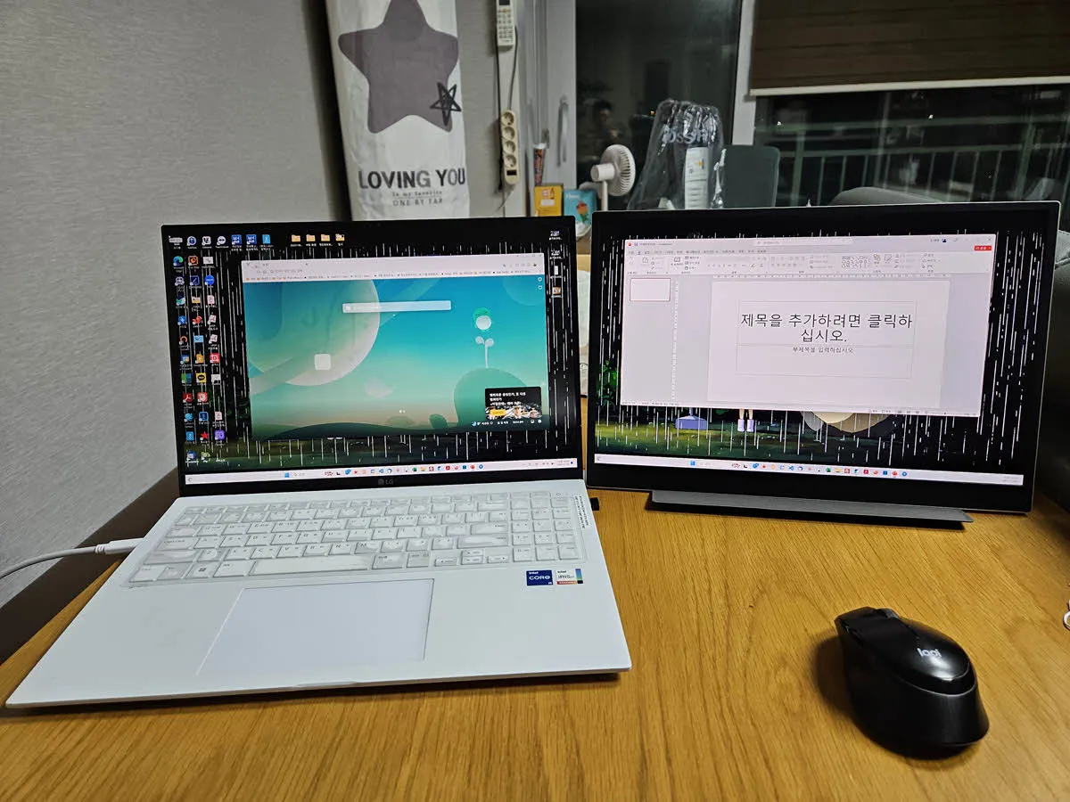 그램 16인치 노트북에 연결한 그램 플러스 뷰2 (16MR70)