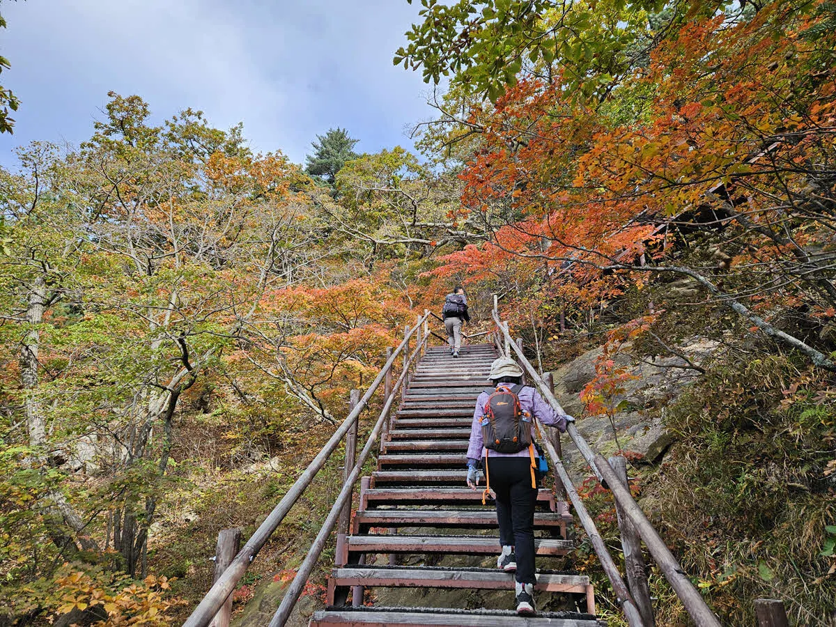 서북능선에 오르는 계단길