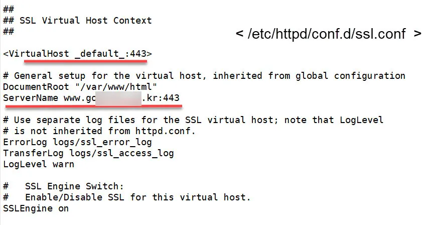https 설정을 위한 ssl.conf