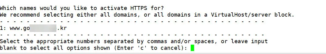 Certbot 명령 실행