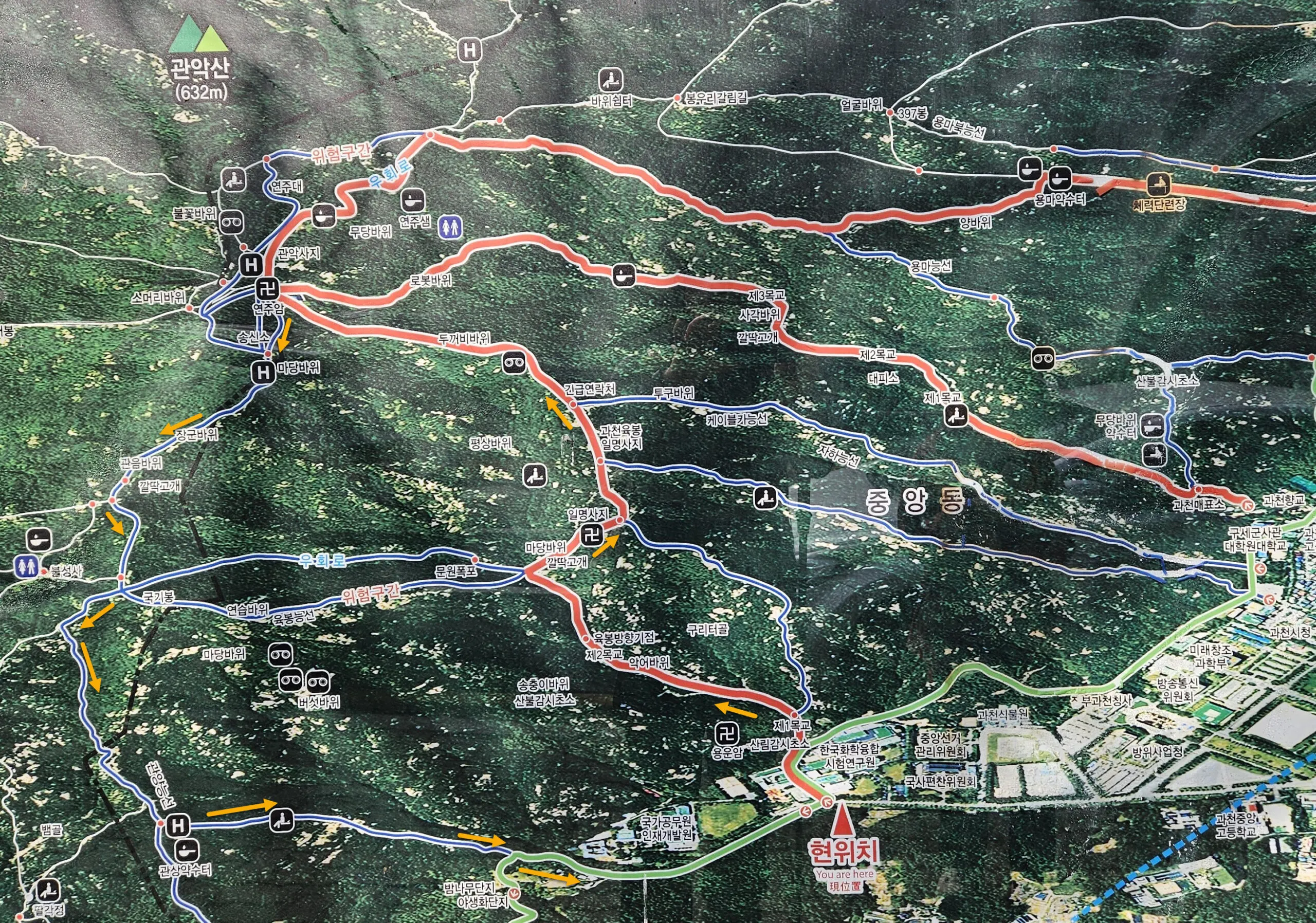 관악산 등산 안내도 (과천 방면)