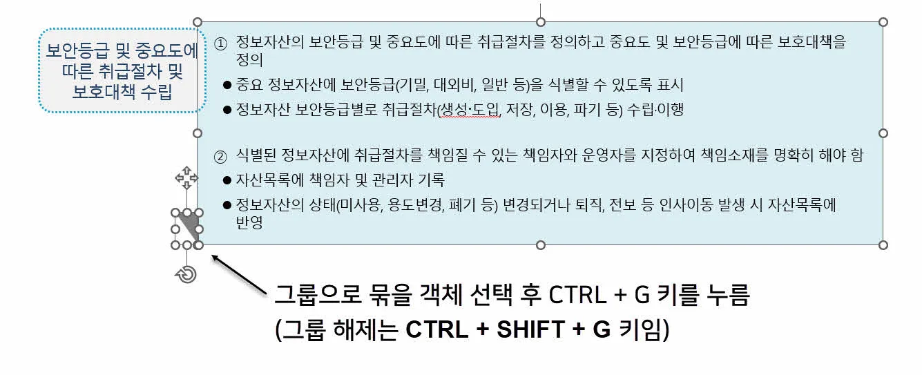 파워포인트 - 그룹으로 묶을 객체 선택