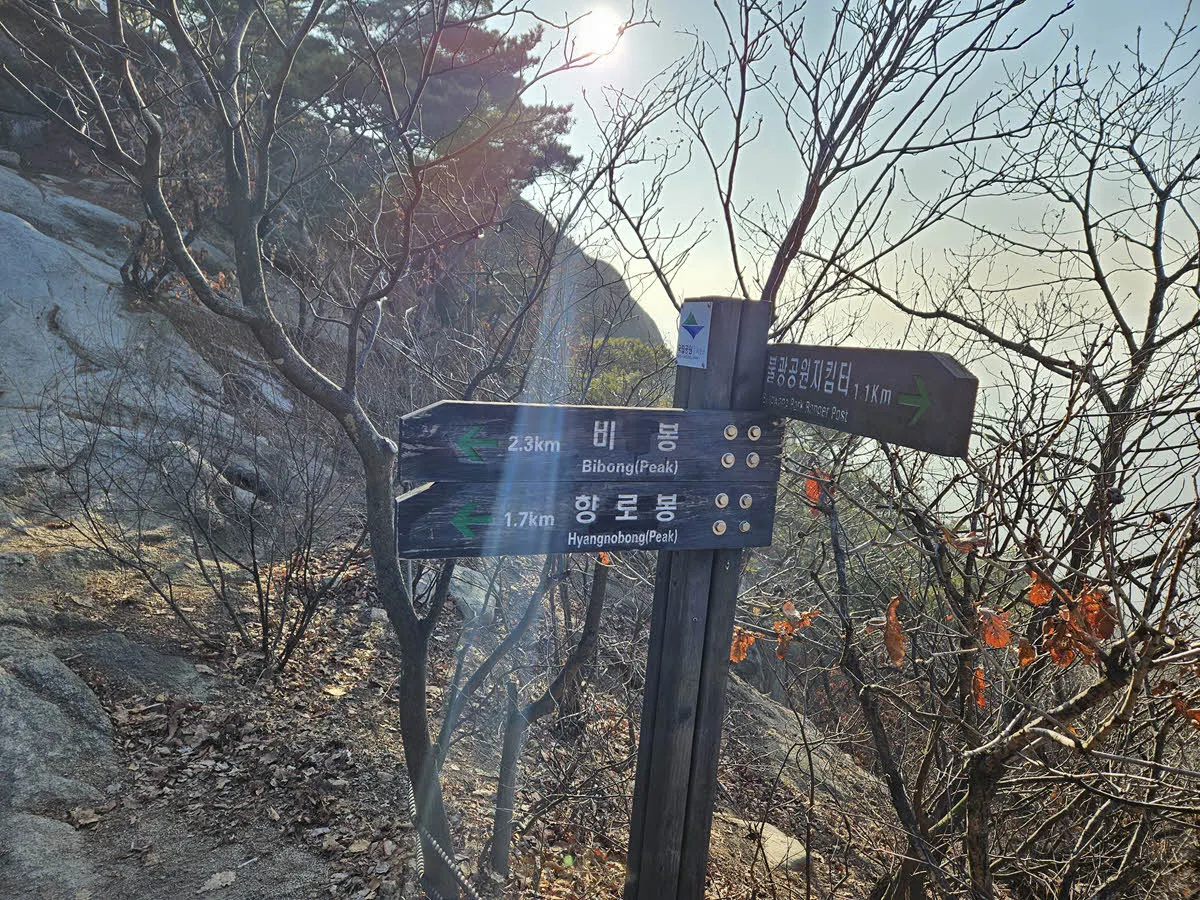 족두리봉 아래의 갈림길