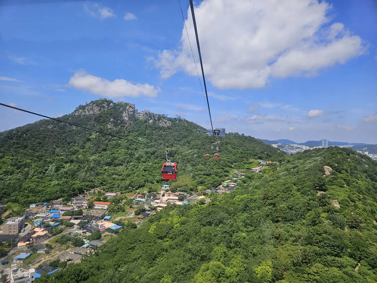 목포해상케이블카에서 바라본 유달산