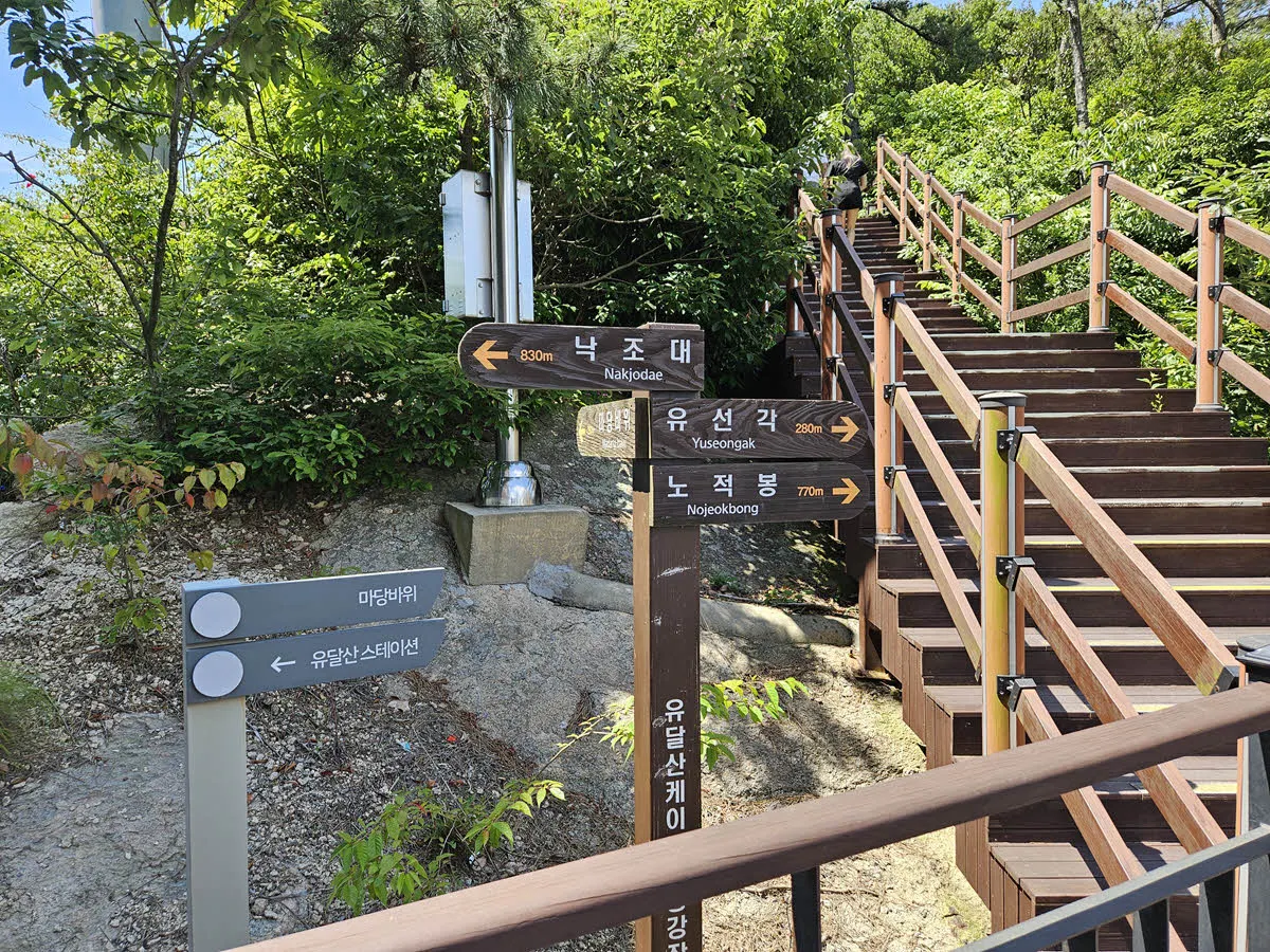 목포 해상케이블카 유달산 승강장의 등산로