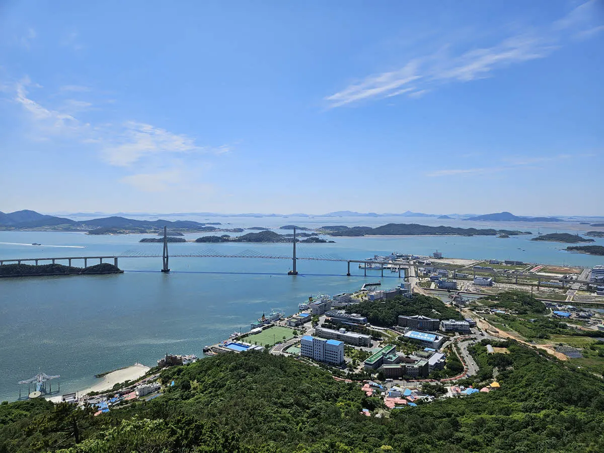 유달산 정상에서 바라본 목포대교 방면(서쪽)