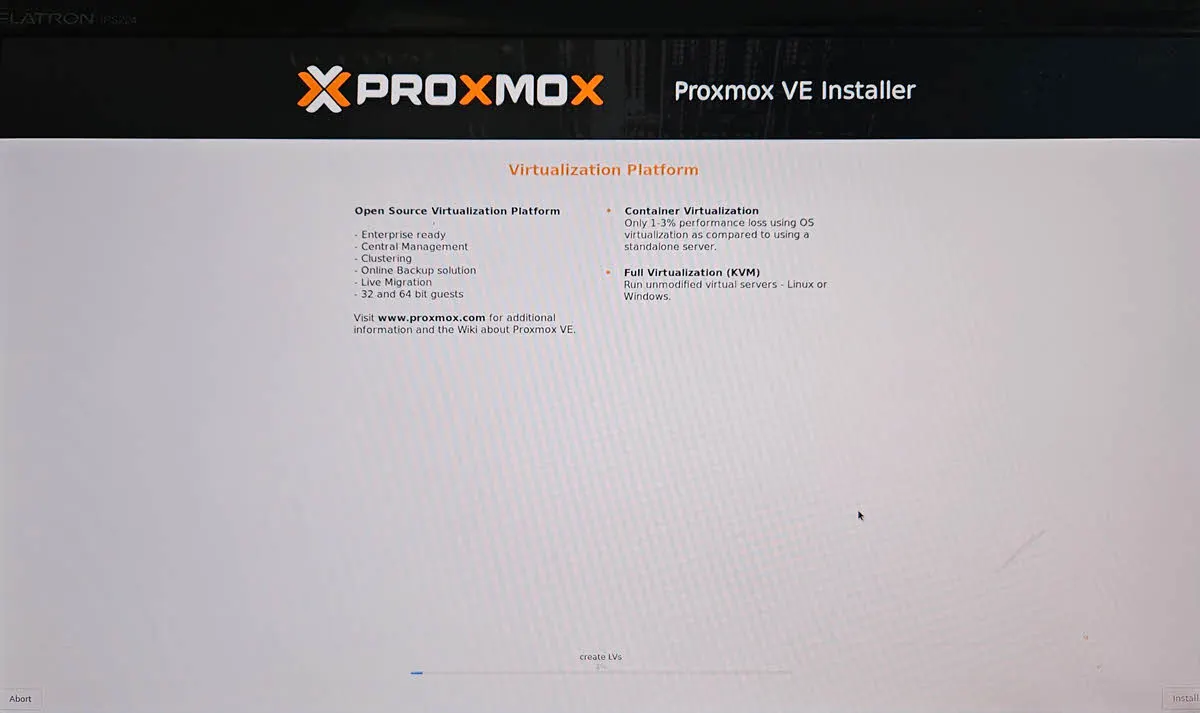 Proxmox 설치 진행