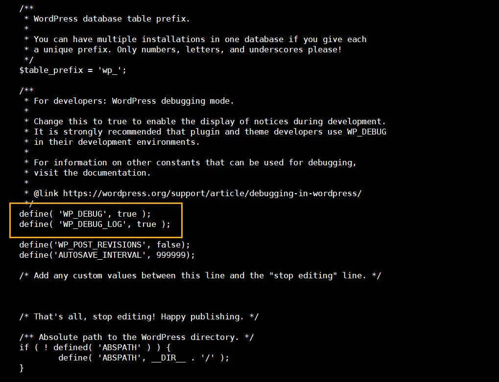 워드프레스 디버그 모드 설정
