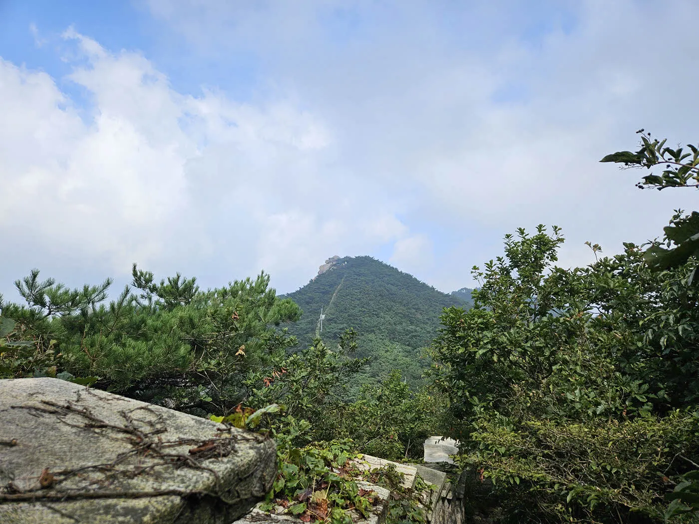 대성문 방면에서 바라본 문수봉