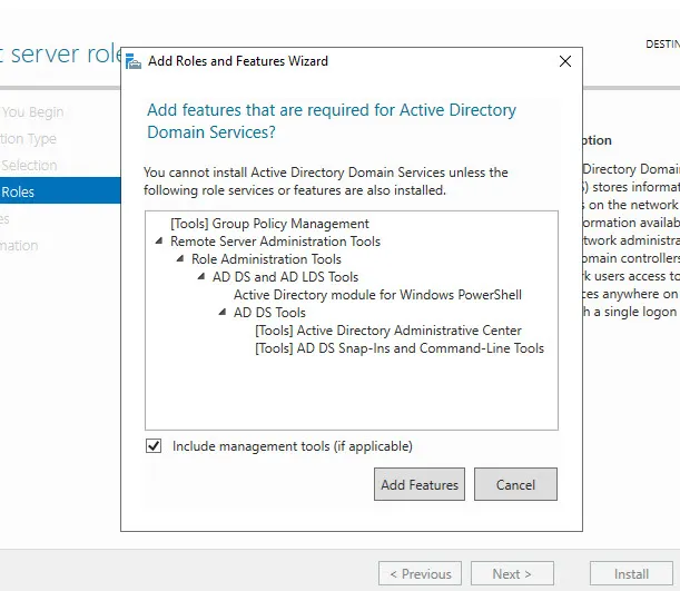 Active Directory Domain Service의 종속된 역할과 프로그램