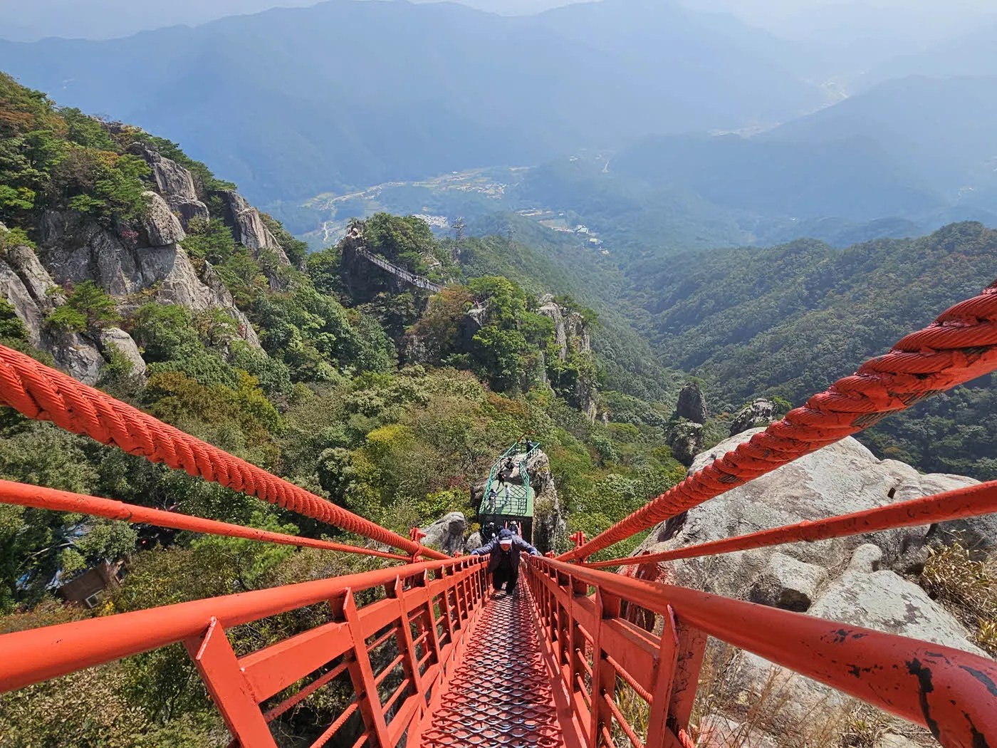 대둔산-삼선계단 오르며 뒤돌아본 풍경