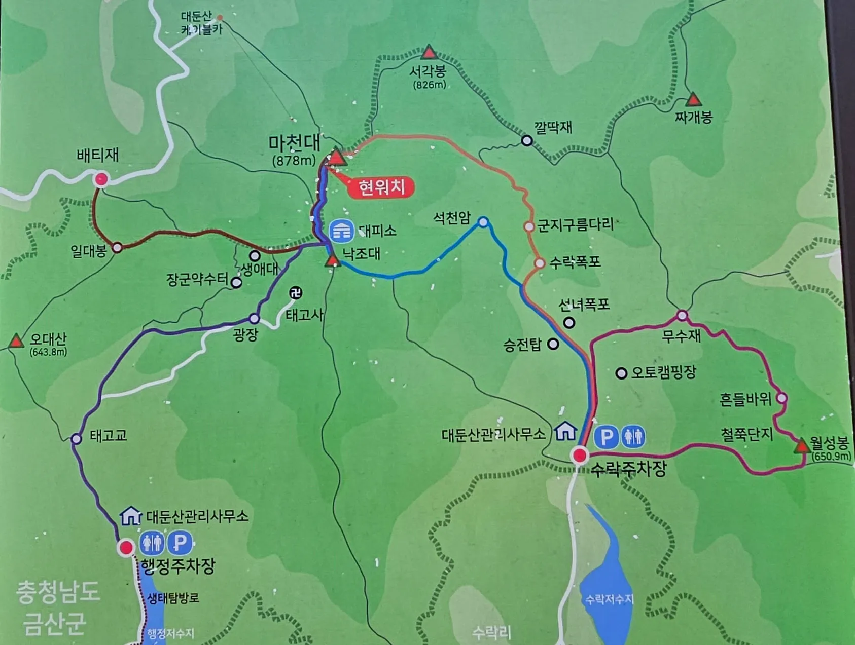 대둔산 등산로 안내도