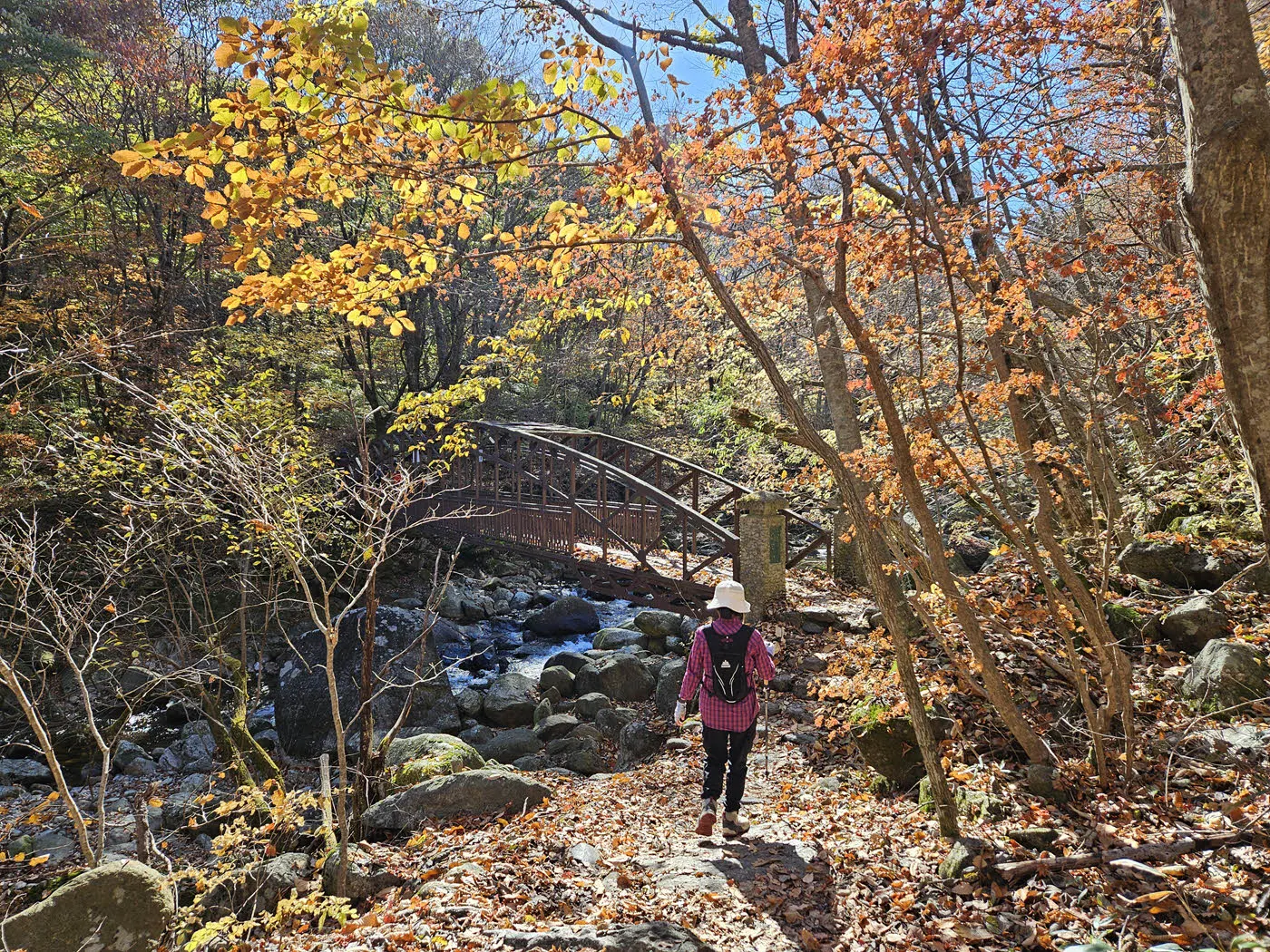 지리산 뱀사골 가을 단풍 하이킹