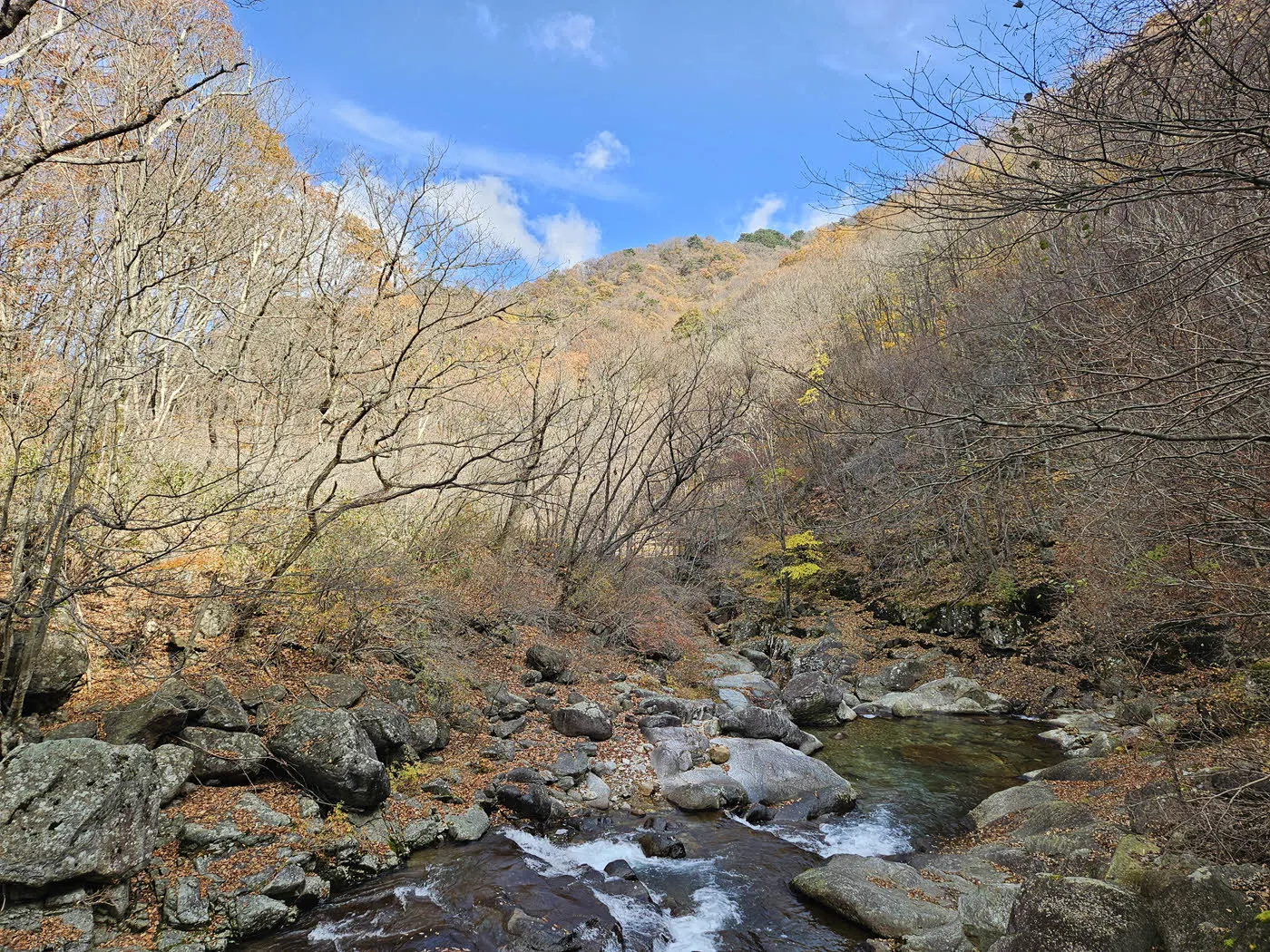 지리산 뱀사골 계곡의 가을 풍경