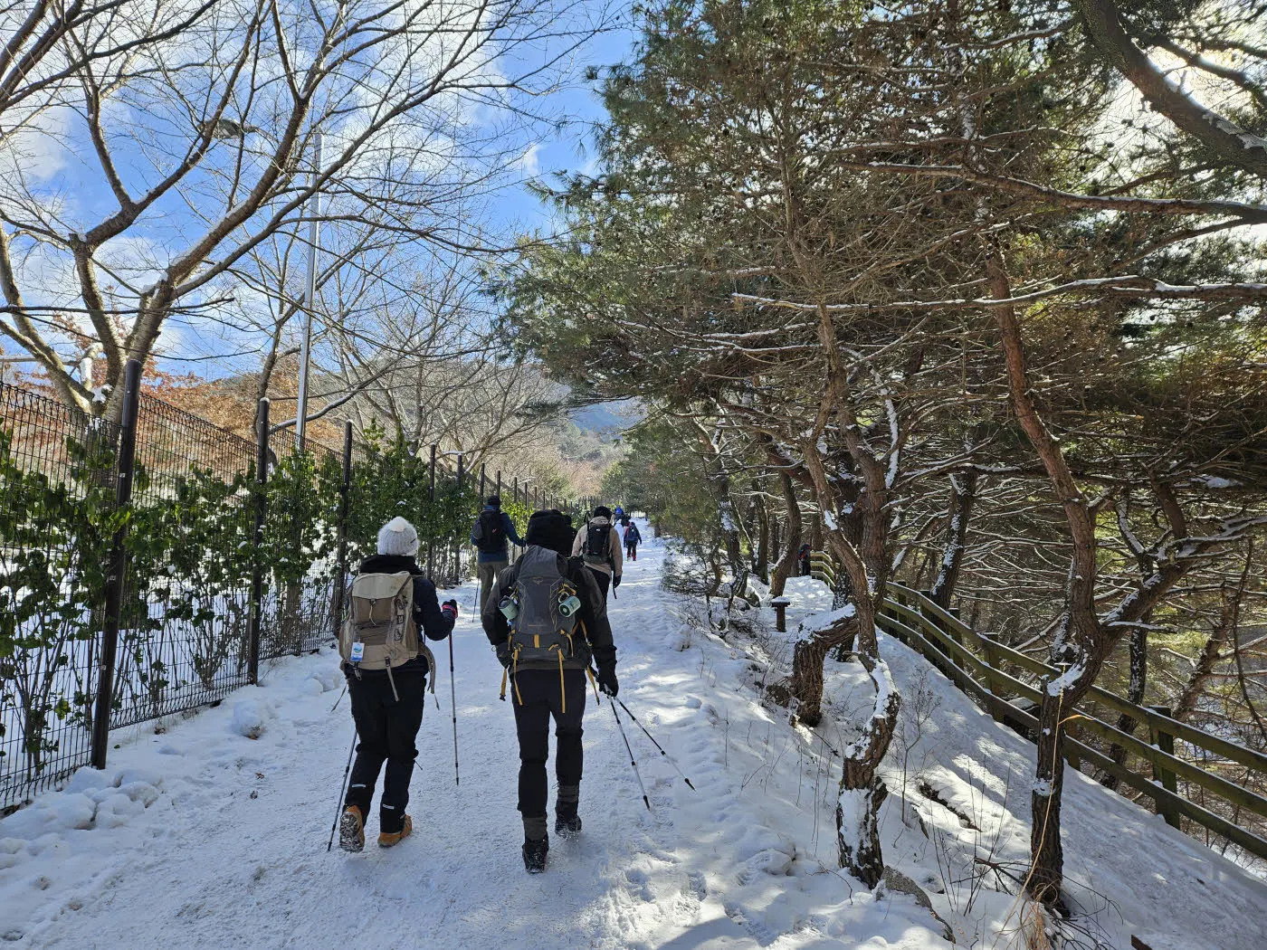 바래봉 입구를 오른다