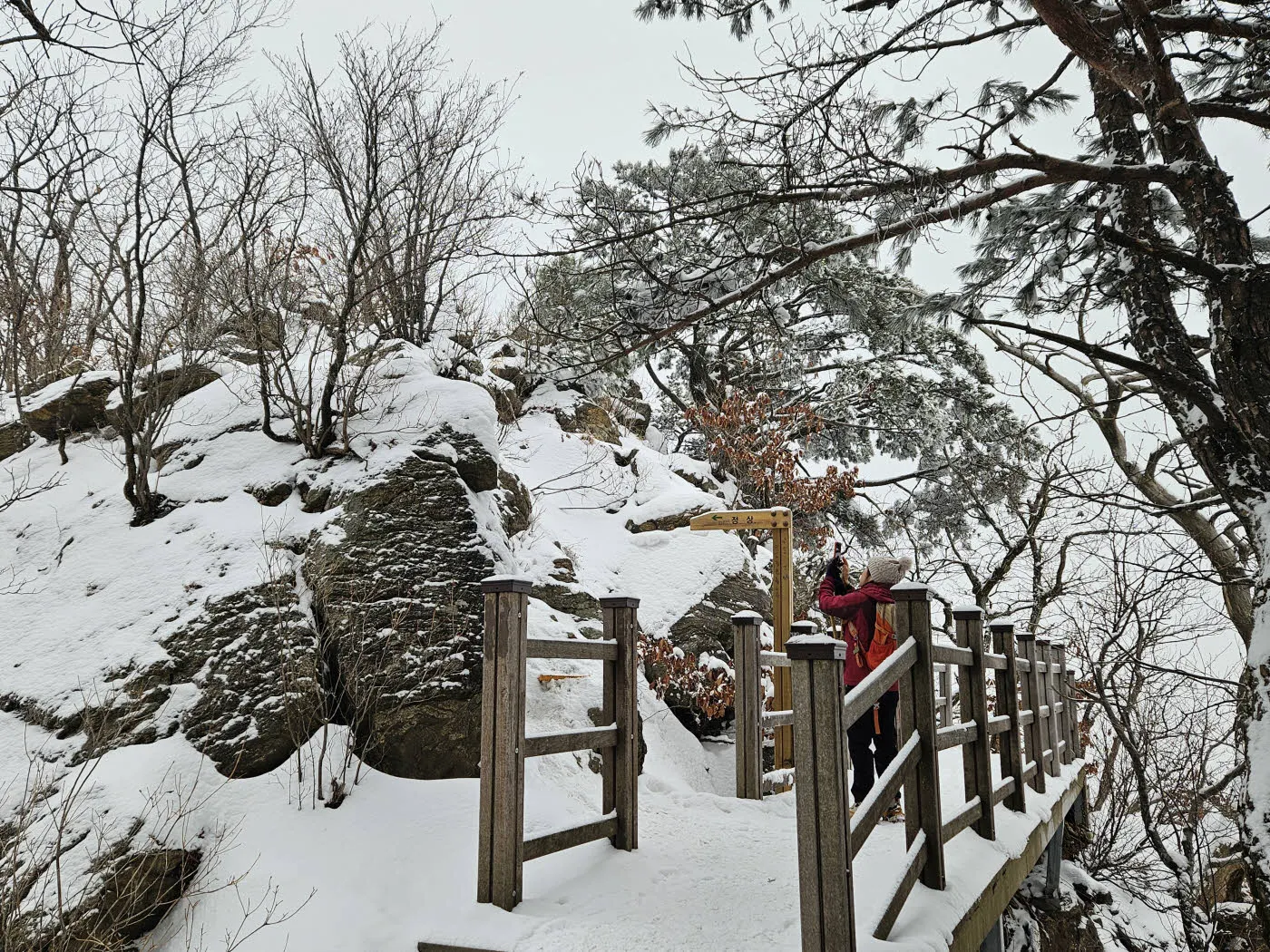 천마산 정상 이정표