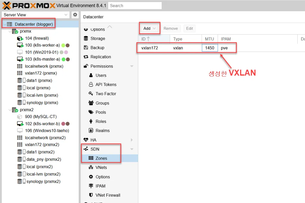 Proxmox SDN의 존(Zones)