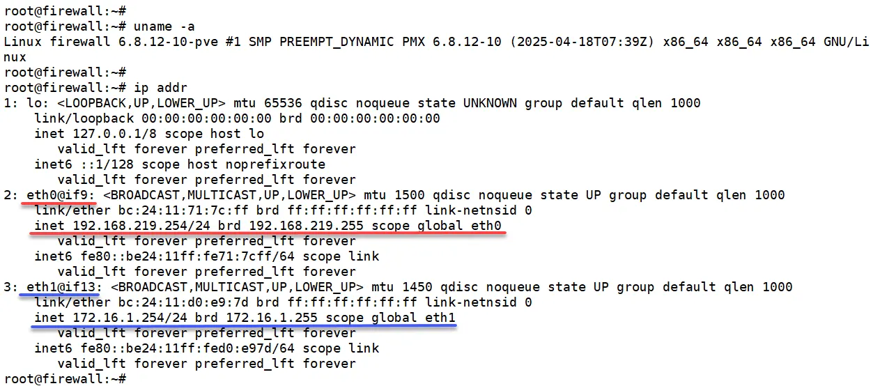 Firewall 장비의 IP 정보