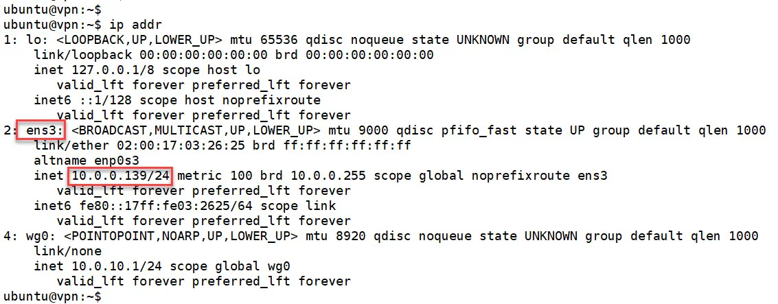Ip addr command