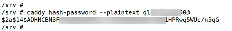 Caddy password hash generate