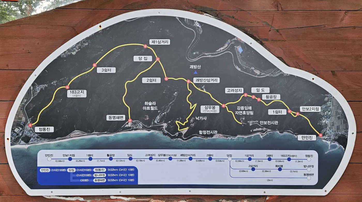해파랑길 36코스 안내도