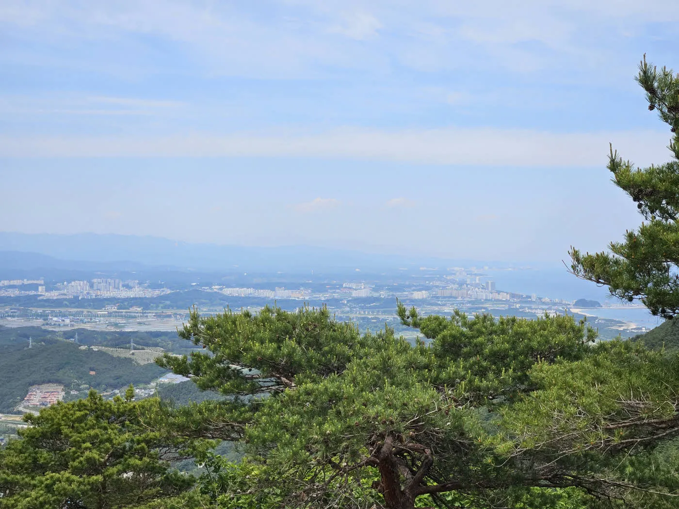 괘방산 정상에서 바라본 강릉 시내 방면