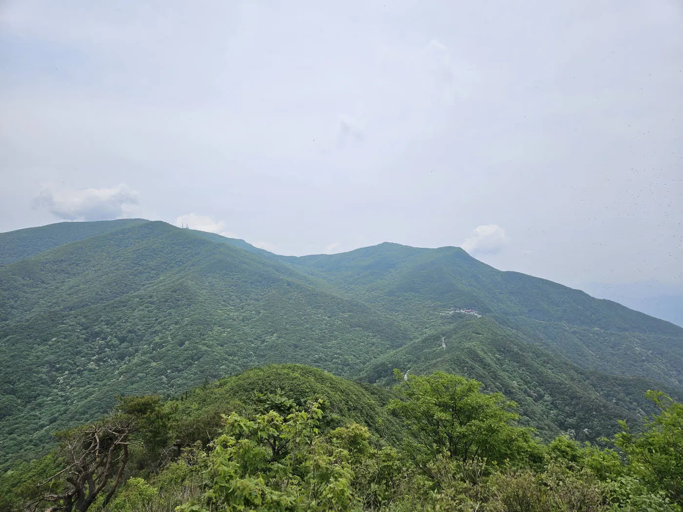 고리봉에서 바라본 성삼재와 노고단