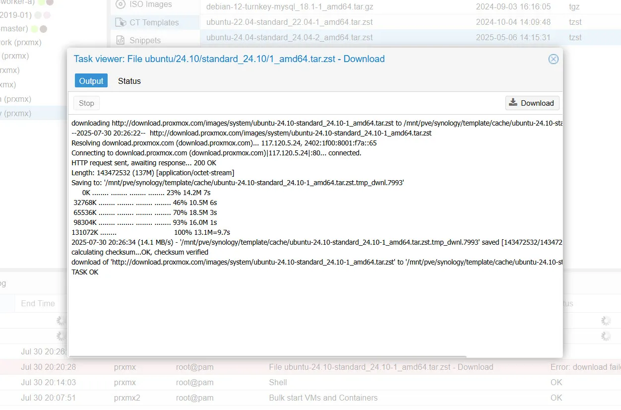 Ubuntu linux container download