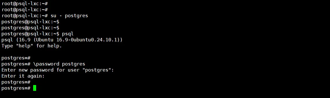 postgres 계정의 비밀번호 초기화