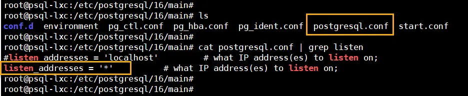PostgreSQL의 Listen IP 주소 설정