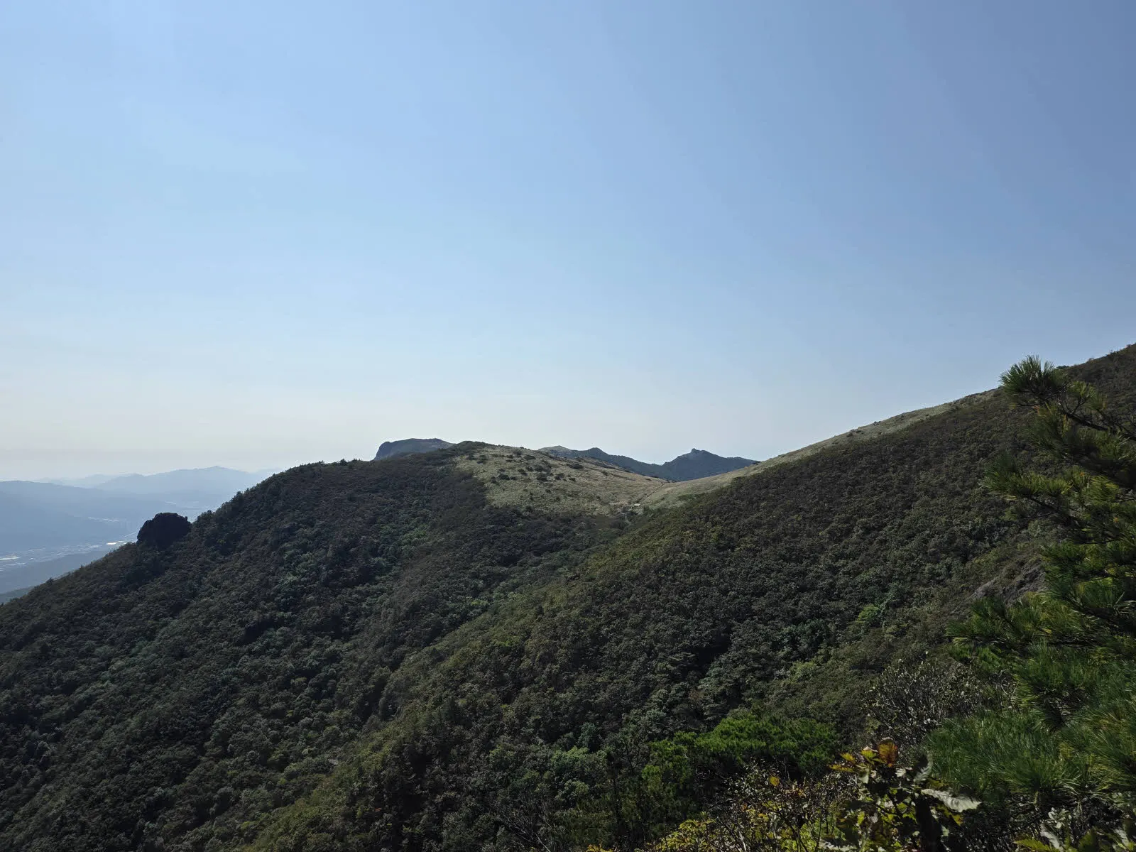 멀리 영축산 방면의 평전도 보인다