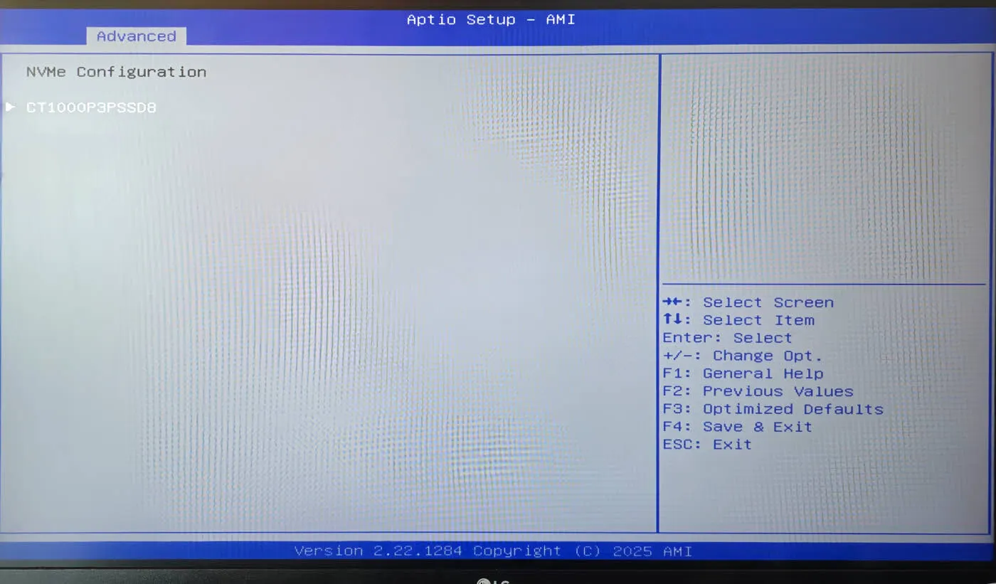 Aptio Setup - AMI Bios - SSD 설정