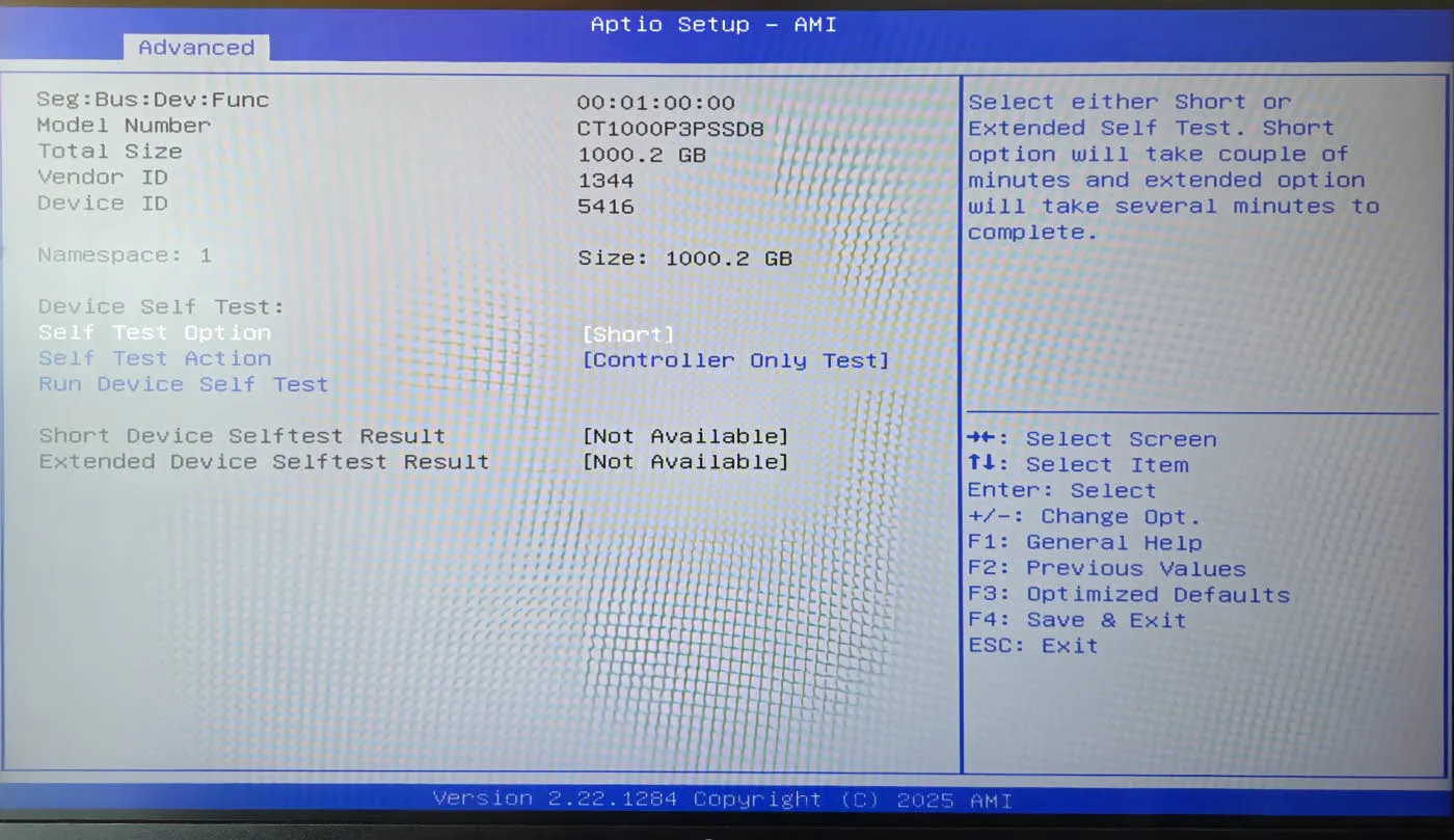 Aptio Setup - AMI Bios - SSD 용량확인