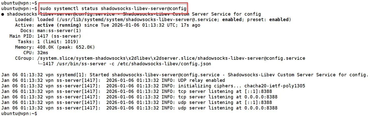 Shadowsocks 서버 상태 확인