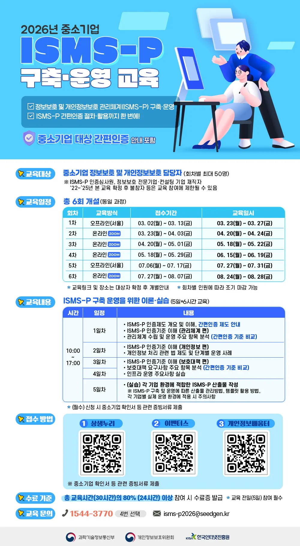 2026년 (개인)정보보호관리체계 구축·운영 교육 연간 일정