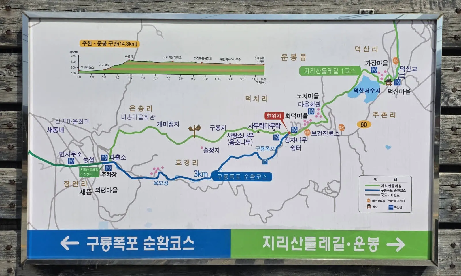 지리산 둘레길 1코스 안내도