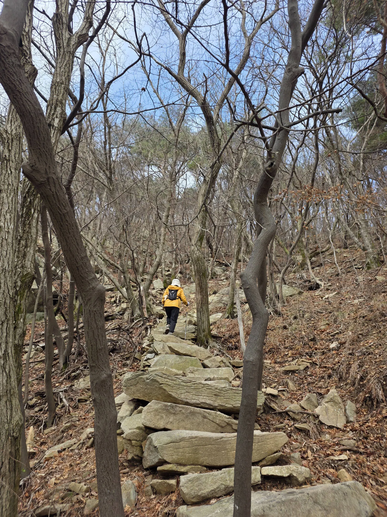 정성스레 만들어 둔 돌계단을 오르다 보면 정상부가 보인다